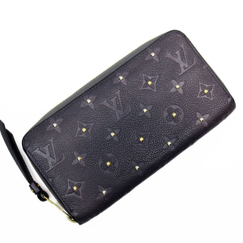 Louis Vuitton Round Zipper Wallet Monogram Empreinte Wallet Leather Gold Silver